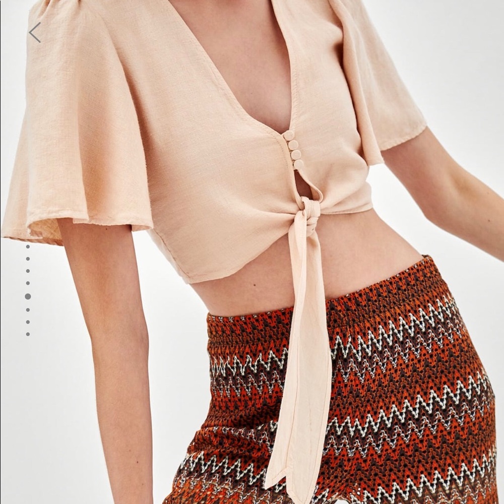 Zara TRF Knotted Rustic Top